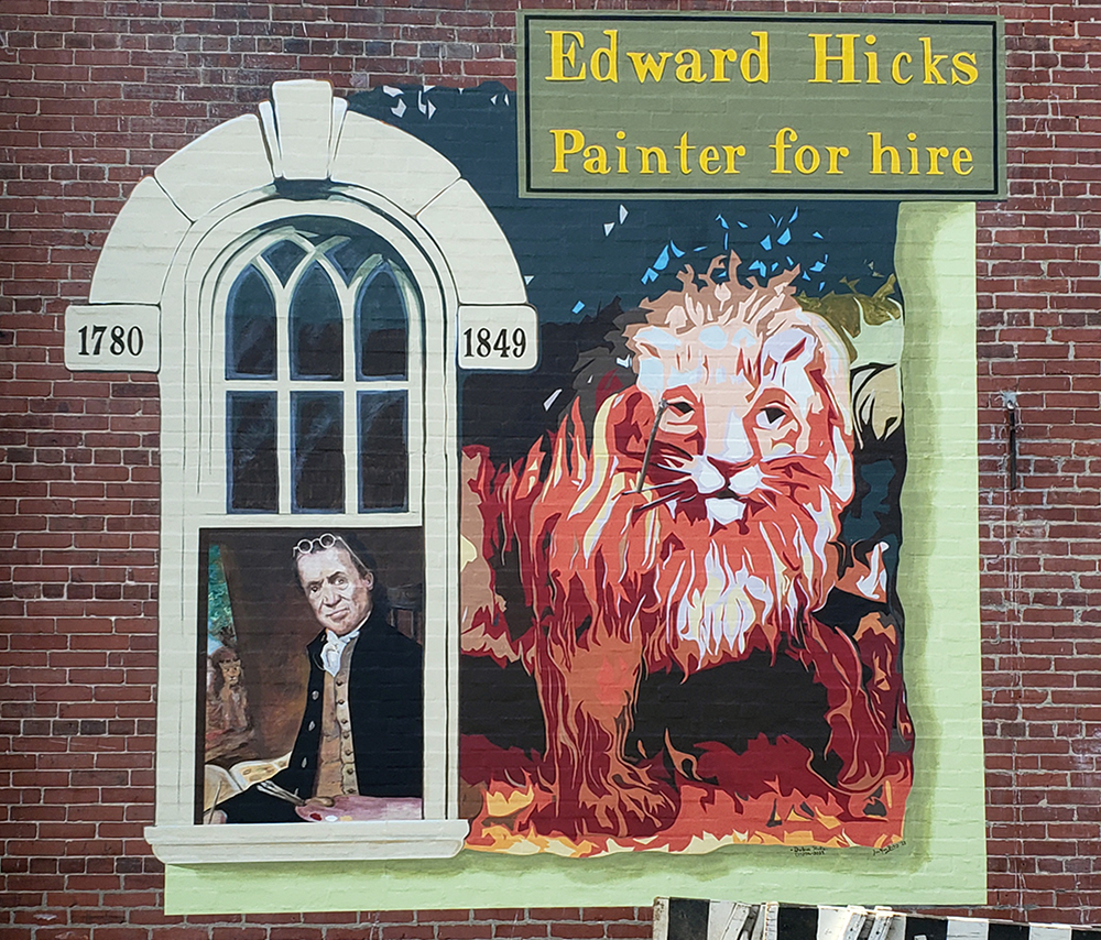Mural Honors Folk Art Legend Edward Hicks and his Legacy Home