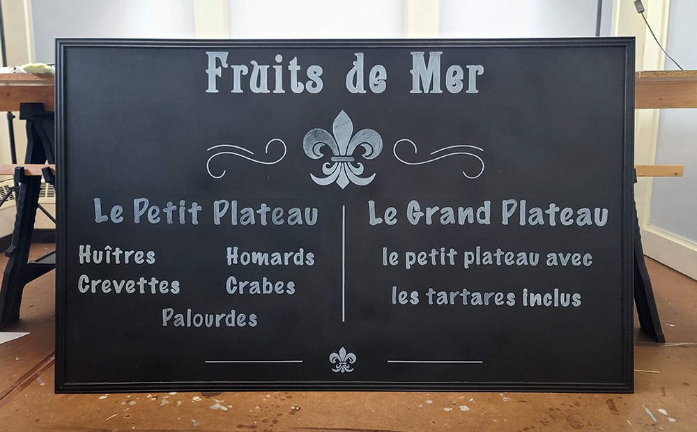 Fruits de Mer Blackboard | Dubus Art Studio