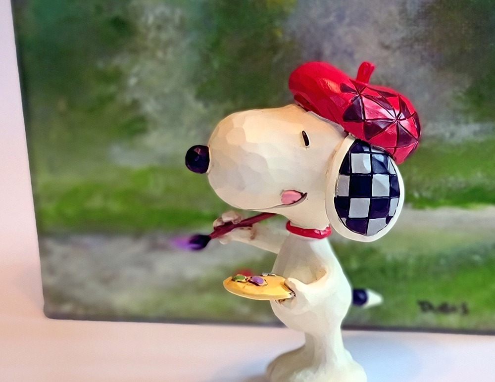 Snoopy Toy in Front of a Dubus Art Studio Painting | Dubus Art Studio